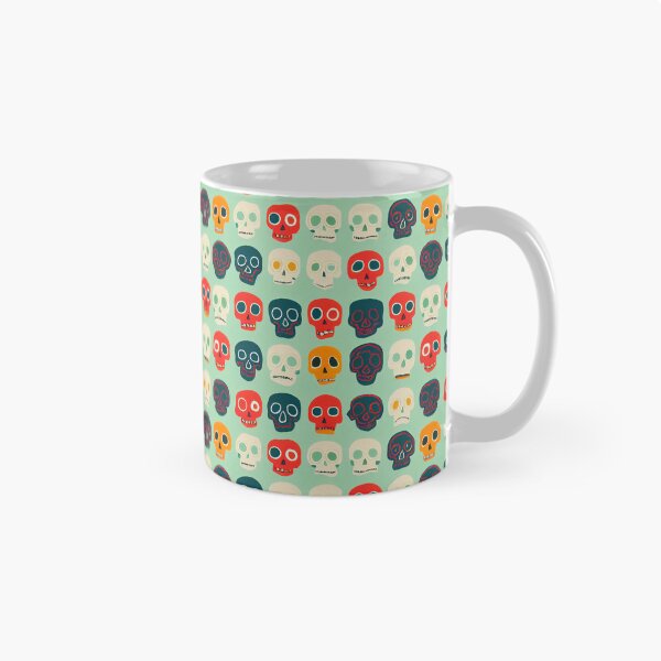 Aperçu de l'œuvre Colourful Skulls Pattern on Blue créée et vendue par Fine Prints.