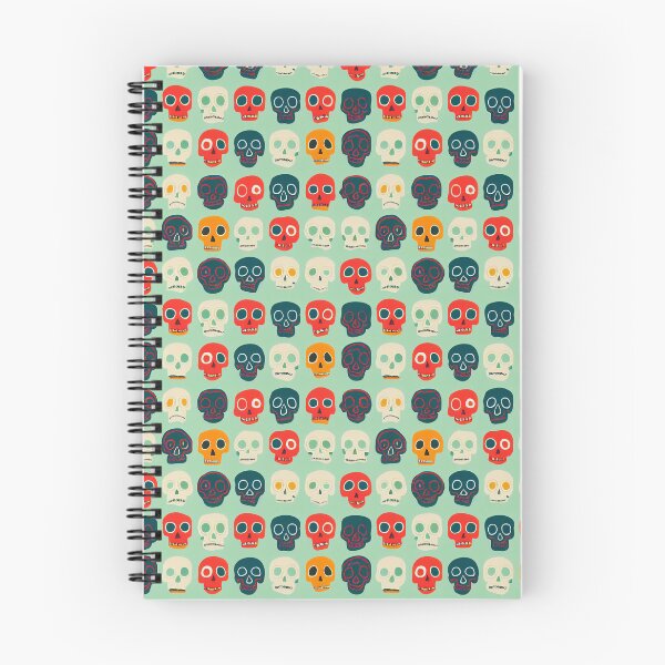Aperçu de l'œuvre Colourful Skulls Pattern on Blue créée et vendue par Fine Prints.