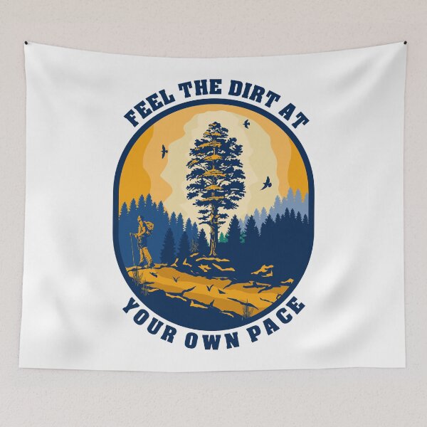 Item preview, Feel the dirt at your own pace funny hiking quote outdoor activity mountain lover designed and sold by HomeCoquette.