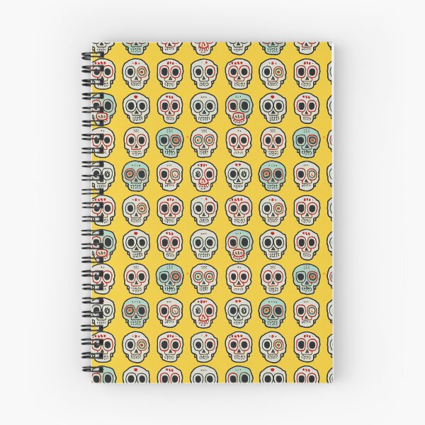 Aperçu de l'œuvre Colourful Skulls Pattern on Yellow créée et vendue par Fine Prints.