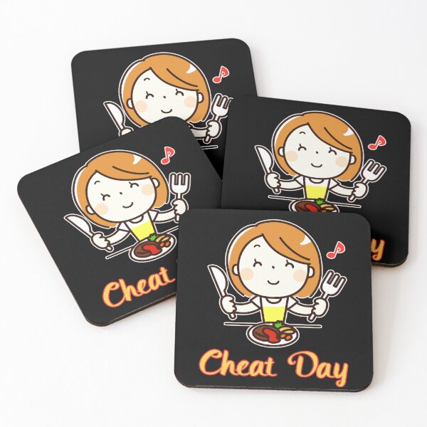 Item preview, 'Cheat Day' Kawaii Girl Eating Japanese Food - Positive Cute Design designed and sold by Ridiculam Toga.