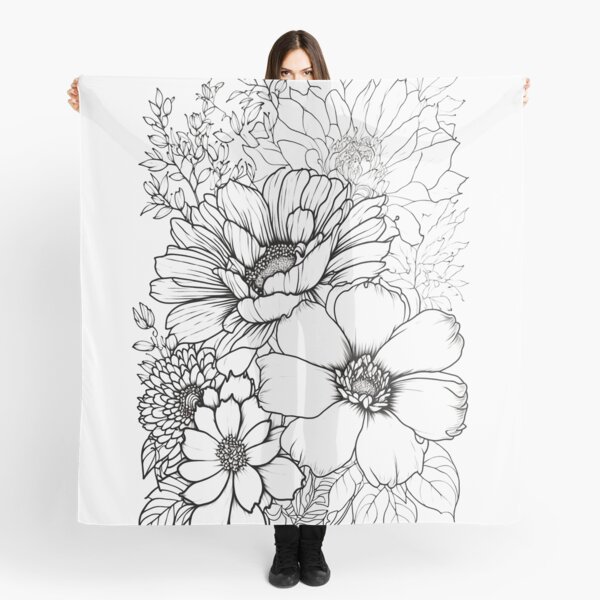 Aperçu de l'œuvre Linéaire de fleurs sauvages créée et vendue par EmeraldeaArt.