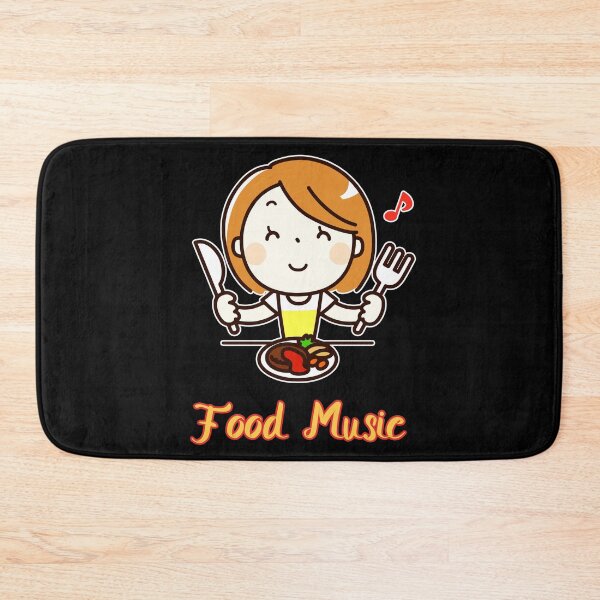 Item preview, 'Food Music' Kawaii Girl Eating Japanese Food - Positive Cute Design designed and sold by Ridiculam Toga.