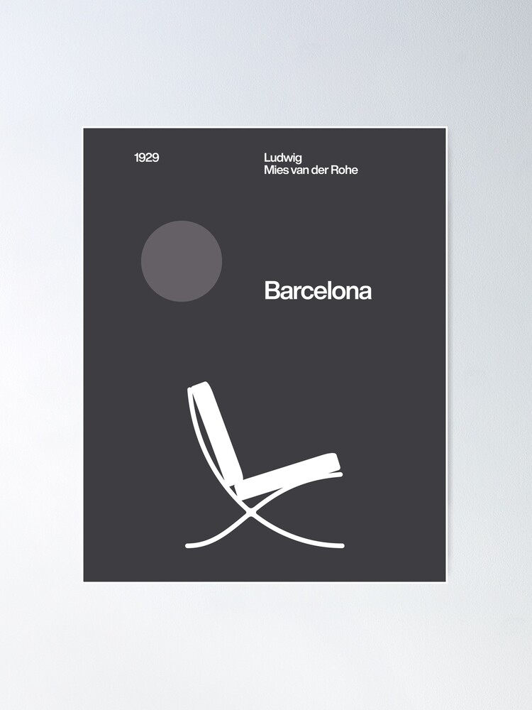 Barcelona chair poster Mies van der Rohe poster Ludwig Mies -  Portugal