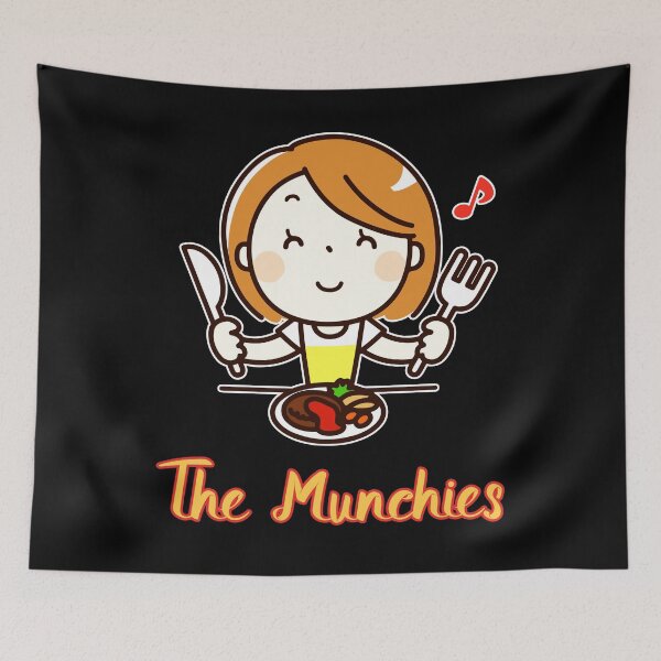 Item preview, 'The Munchies' Kawaii Girl Eating Japanese Food - Positive Cute Design designed and sold by Ridiculam Toga.
