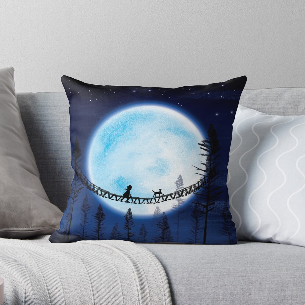 Blue Moon Throw Pillow