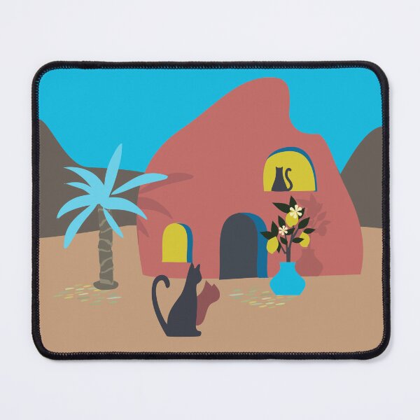 Item preview, Cats Enjoying a a Sunny Day on a Mediterranean Patio  designed and sold by Anna Lemos.