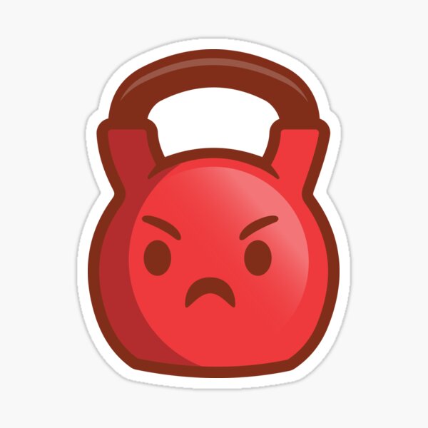 Item preview, Kettlebell Angry Emoji designed and sold by TeeMonsters.