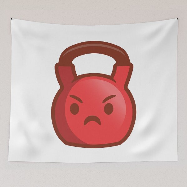 Item preview, Kettlebell Angry Emoji designed and sold by TeeMonsters.