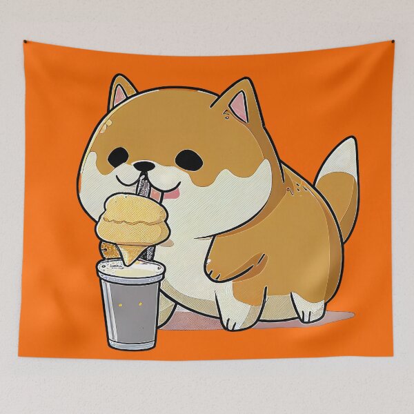 Item preview, MaMe Shiba Dog with Ice Cream designed and sold by PlanetDino.