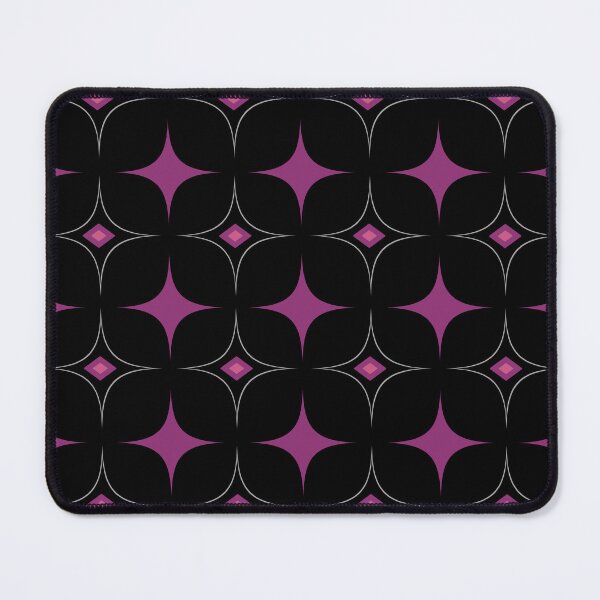 Item preview, Black and Purple Geometric Rhombus 70s Retro Pattern  designed and sold by SoccaTamam.