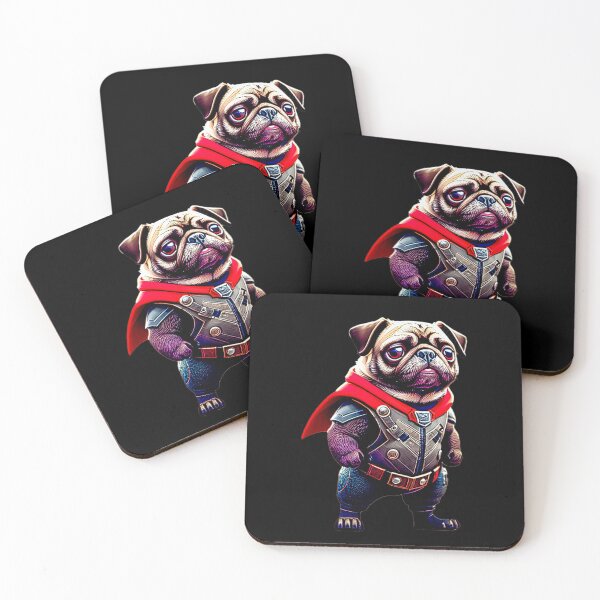 Item preview, Heroic Cute Pug Wears Armor Costume - Adorable in Superhero Pet Costume designed and sold by Pawsitive Palette.