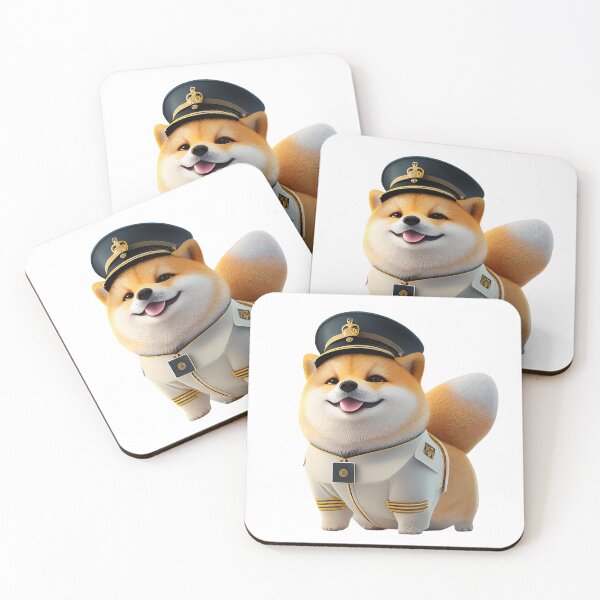 Item preview, MaMe Shiba Inu Dog with Captain Shirt designed and sold by PlanetDino.