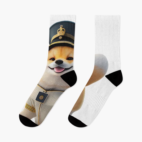 Item preview, MaMe Shiba Inu Dog with Captain Shirt designed and sold by PlanetDino.