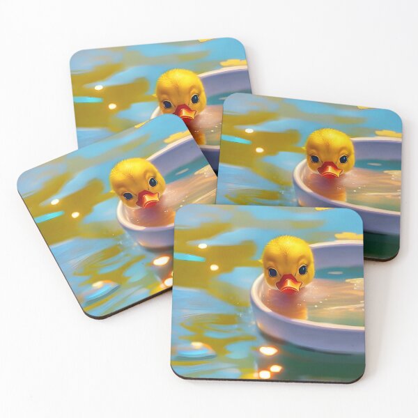 Item preview, Cute little duck in a bath tub designed and sold by Kawaii Girl.