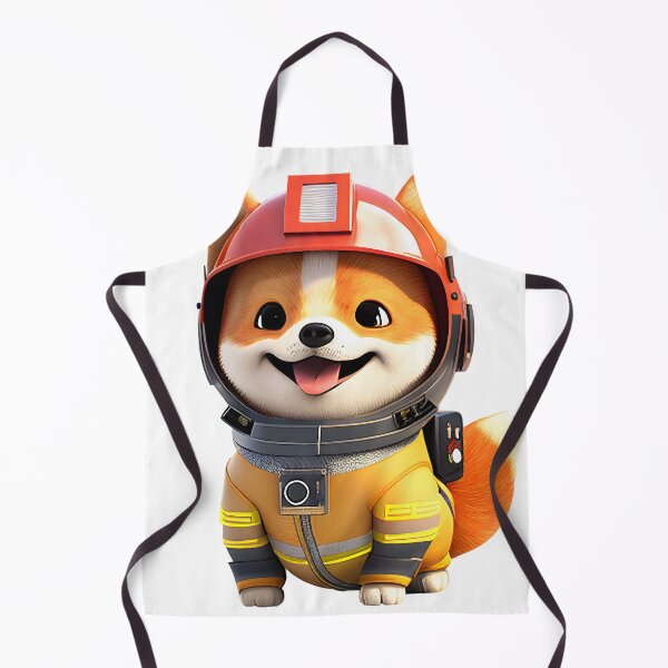 Item preview, MaMe Shiba Inu Dog in FireFighter Suit designed and sold by PlanetDino.