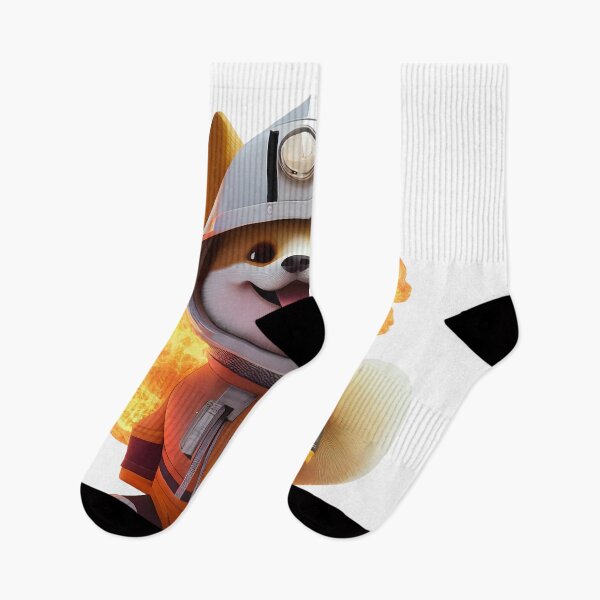 Item preview, MaMe Shiba Inu Dog in FireFighter Suit designed and sold by PlanetDino.