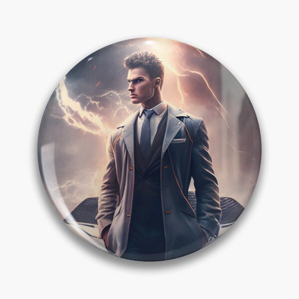 Item preview, Businessman in front of sports car in thunderstorm Anime designed and sold by FRSquare.