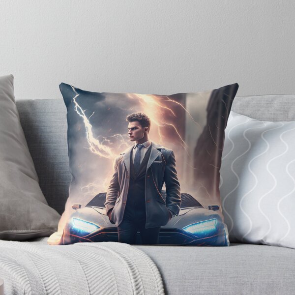 Item preview, Businessman in front of sports car in thunderstorm Anime designed and sold by FRSquare.