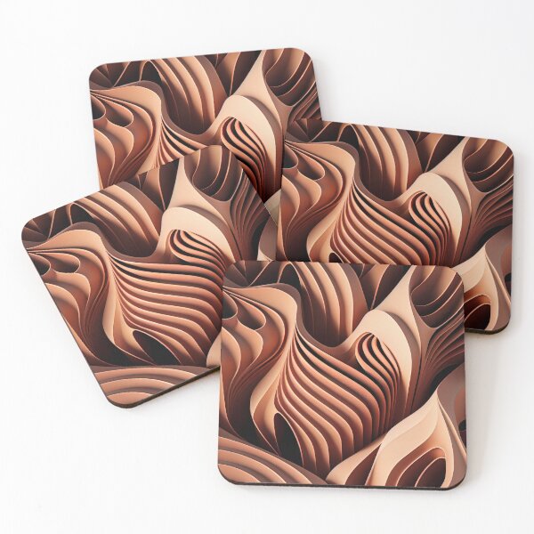 Item preview, Clay Semi Abstract Line Pattern Digital Painting designed and sold by CodeAndColors.
