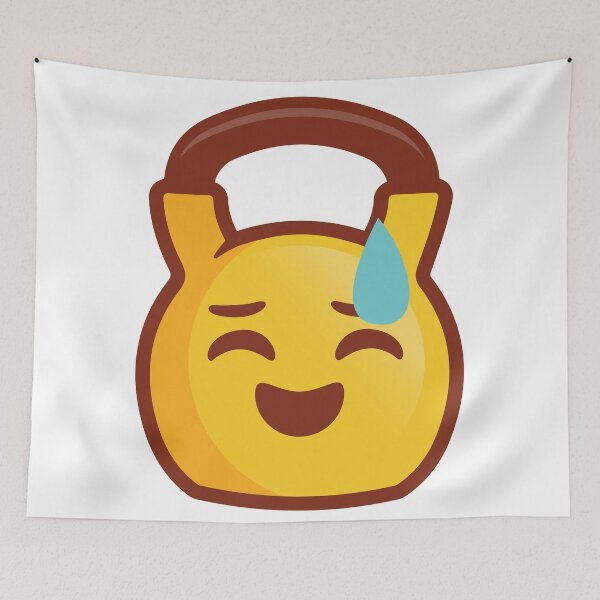 Item preview, Kettlebell Sweating Emoji - Kettlebell gift designed and sold by TeeMonsters.