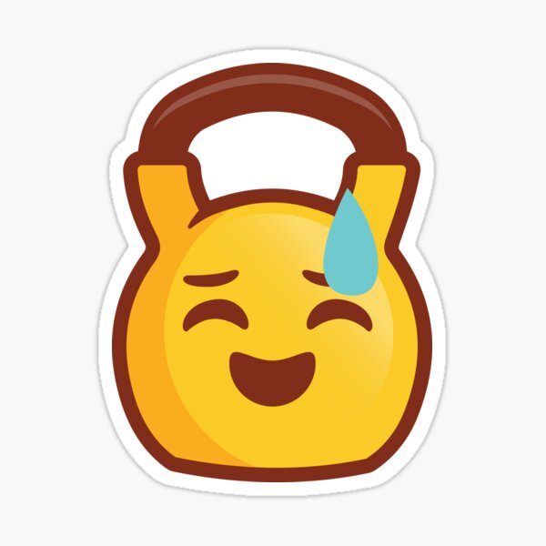 Item preview, Kettlebell Sweating Emoji - Kettlebell gift designed and sold by TeeMonsters.