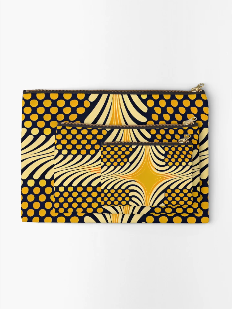 Thumbnail 2 of 4, Zipper Pouch, Abstract Minimal Basic Latin Pattern Digital Painting designed and sold by CodeAndColors.