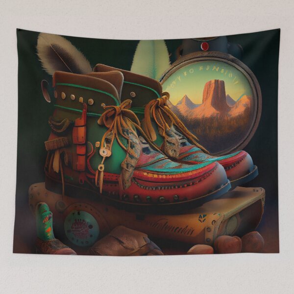 Item preview, Happy Moccasin Journey Digital Painting designed and sold by CodeAndColors.
