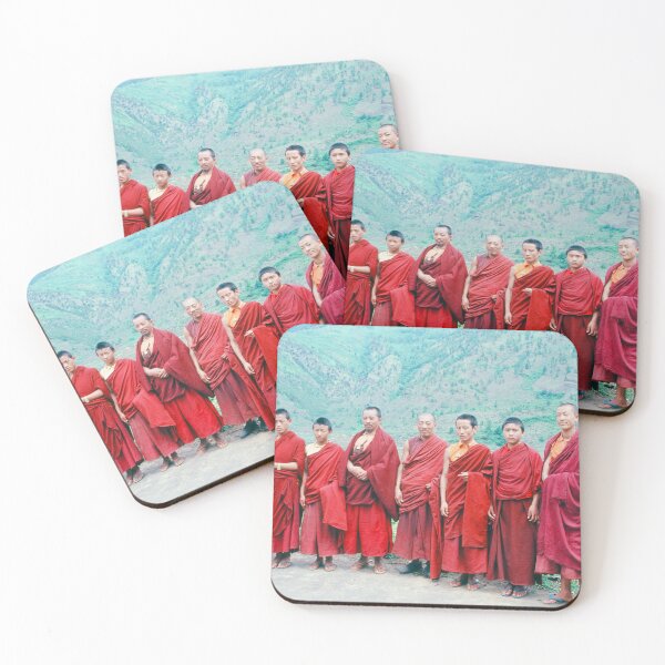 Item preview, 1970s - Monks in Red Robes seen in Bhutan designed and sold by thatwaslife.