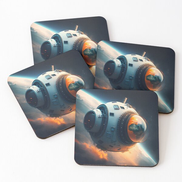 Item preview, Flying space capsule over earth designed and sold by FRSquare.