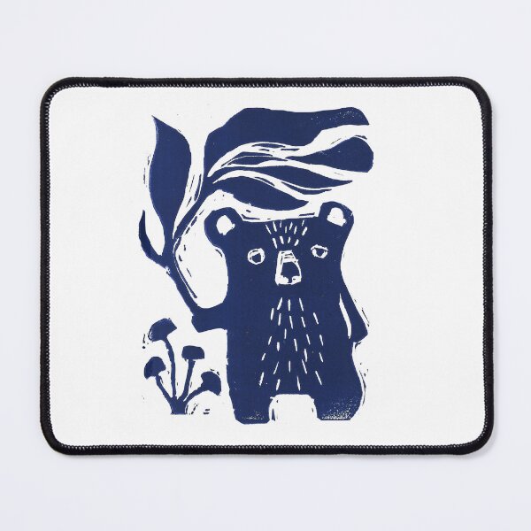 Item preview, Cute Leaf Bear Blockprint designed and sold by Kathy Osborne Studio.