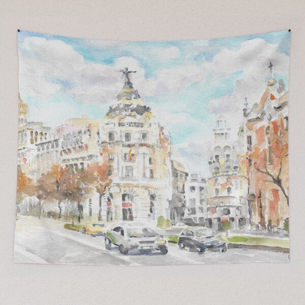 Item preview, The Gran Via Madrid Spain designed and sold by victoriaolsonart.