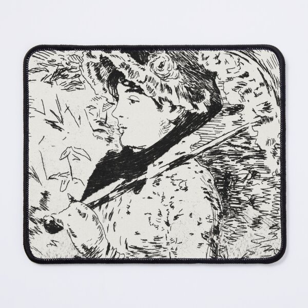 Item preview, Jeanne portrait drawing by Édouard Manet designed and sold by EmeraldeaArt.