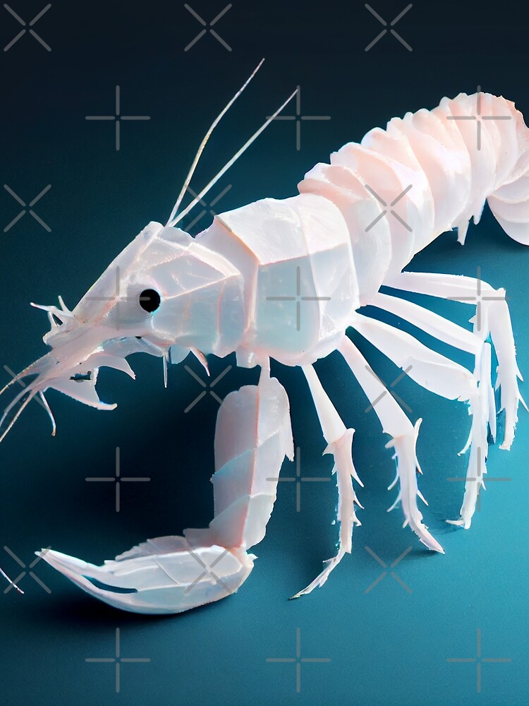 Thumbnail 3 von 3, Tuch, A Polymath of Styrofoam Shrimp Digital Painting designt und verkauft von CodeAndColors.