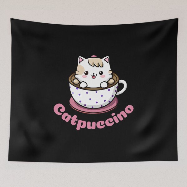 Item preview, CATPUCCINO - cute funny coffee cat designed and sold by KatisDesign.