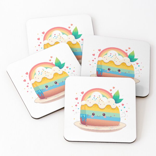 Artikelvorschau, Rainbow cake cute chibi kawaii entworfen und verkauft von ChibiInstant.