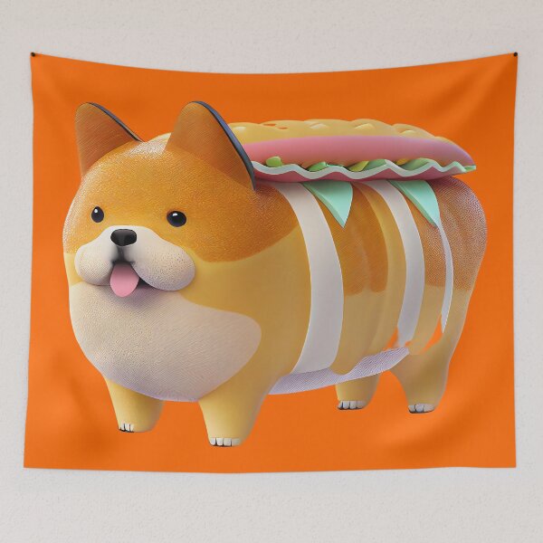Item preview, MaMe Shiba Inu Hot Dog designed and sold by PlanetDino.