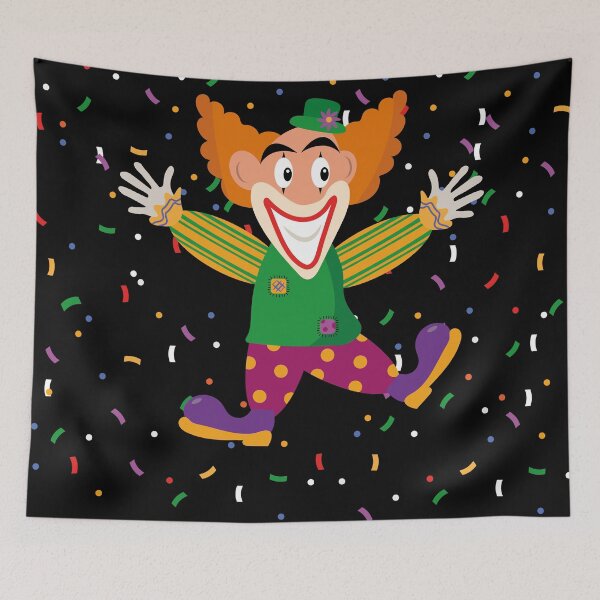 Item preview, Funny clown in colorful costume and confetti designed and sold by Martapp.