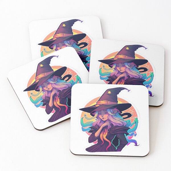 Item preview, Colorful Witch Sticker with James Jean Line Art and Rainbow Highlights designed and sold by kfir marco.