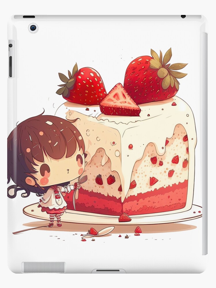 Kawaii Anime Chibi - Strawberry lover Sticker
