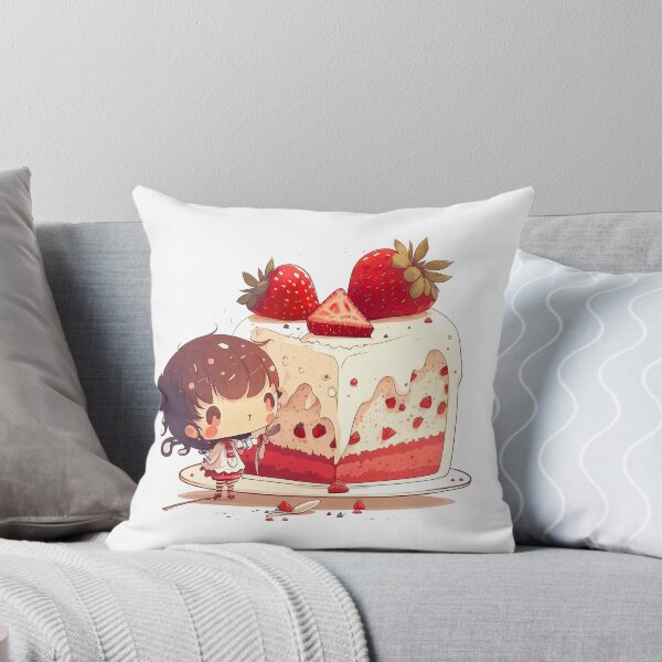 Item preview, Kawaii chibi cute strawberry cake designed and sold by ChibiInstant.