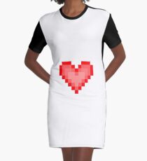 Pixel Heart Graphic T-Shirt Dress