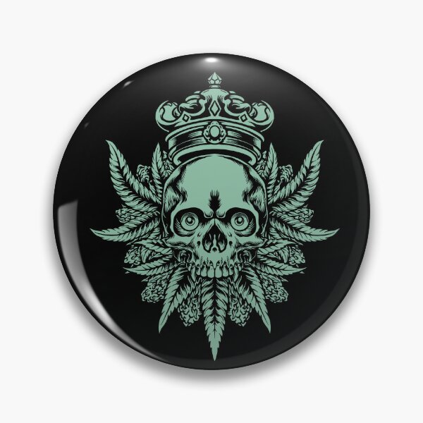 Item preview, King skull with cannabis weed leaf designed and sold by OnlyHell.