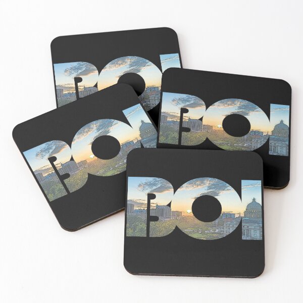 Aperçu de l'œuvre Boise, Idaho BOI Paysage urbain au coucher du soleil créée et vendue par CrabbyLobster.