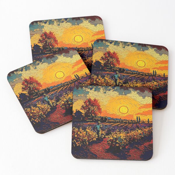 Item preview, Van Gogh Style Art Vibrant Wine Region Vineyard designed and sold by SOMM DIGI ART .