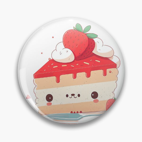 Artikelvorschau, Kawaii chibi cute strawberry cake entworfen und verkauft von ChibiInstant.
