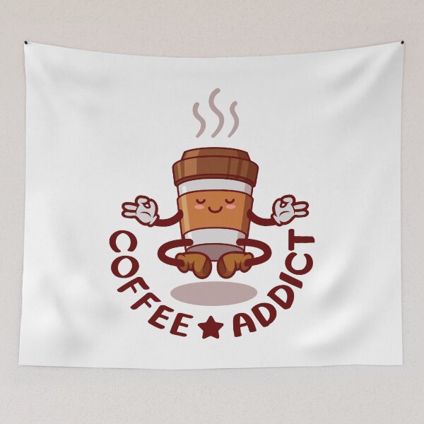 Item preview, Coffee cup cartoon character, Coffee addict. designed and sold by Tony J.