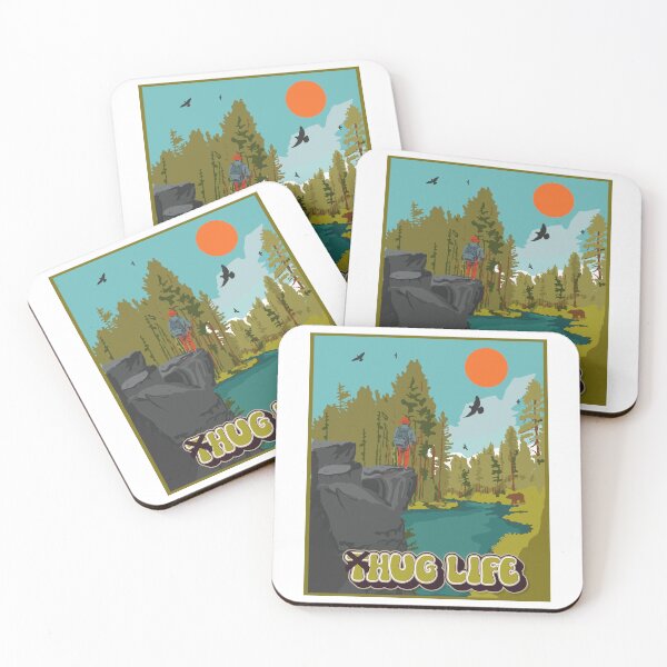 Item preview,  Hug life funny hiking quote outdoor activity mountain lover designed and sold by HomeCoquette.