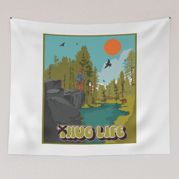Item preview,  Hug life funny hiking quote outdoor activity mountain lover designed and sold by HomeCoquette.