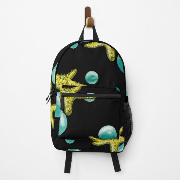 Item preview, Starfish yellow bubble pattern a watercolor sketch black designed and sold by Yana Mustafina | Boho Soulful Designs.